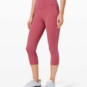 NWOT Lululemon Fast and Free Crop II Leggings 19" Cool - Cherry Tint